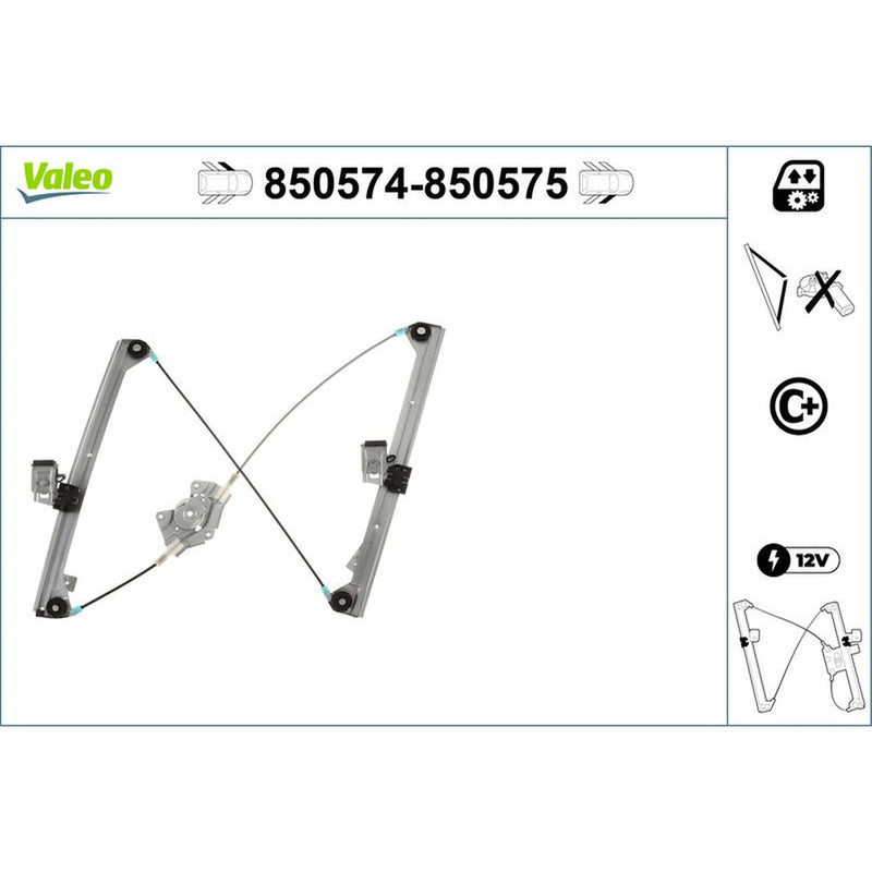 Valeo Electric Window Regulator Lifter Right Front 850575