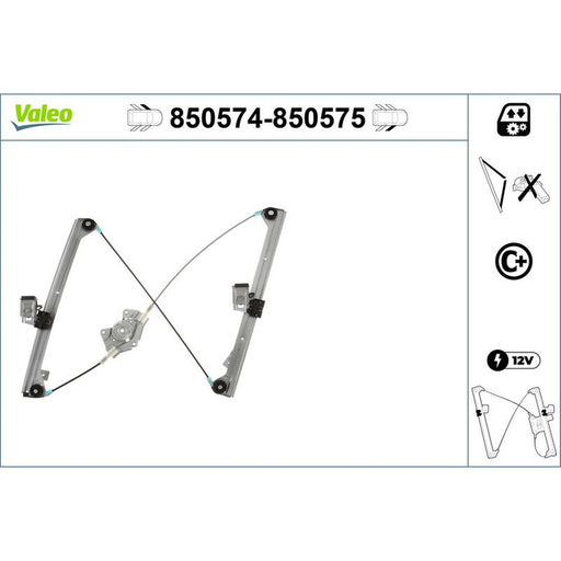 Valeo Electric Window Regulator Lifter Right Front 850575
