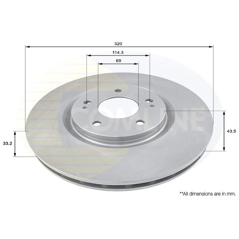Comline Front Brake Discs & Pads fits Mitsubishi Lancer 1999-2001