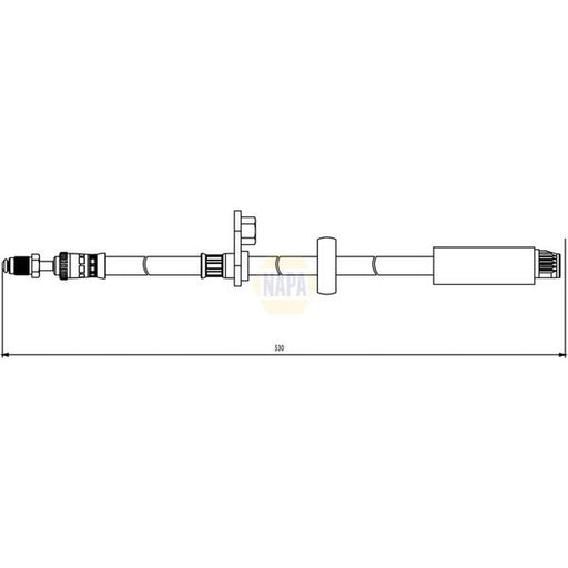 NAPA Brake Hydraulic Hose Line Front fits Citroën C3 Picasso 2008-2015 1.4 1.6