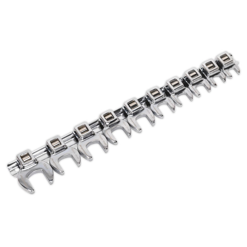 Sealey Crow's Foot Open-End Spanner Set 10pc 3/8"Sq Drive Metric AK5989 Sealey - Dynamic Drive