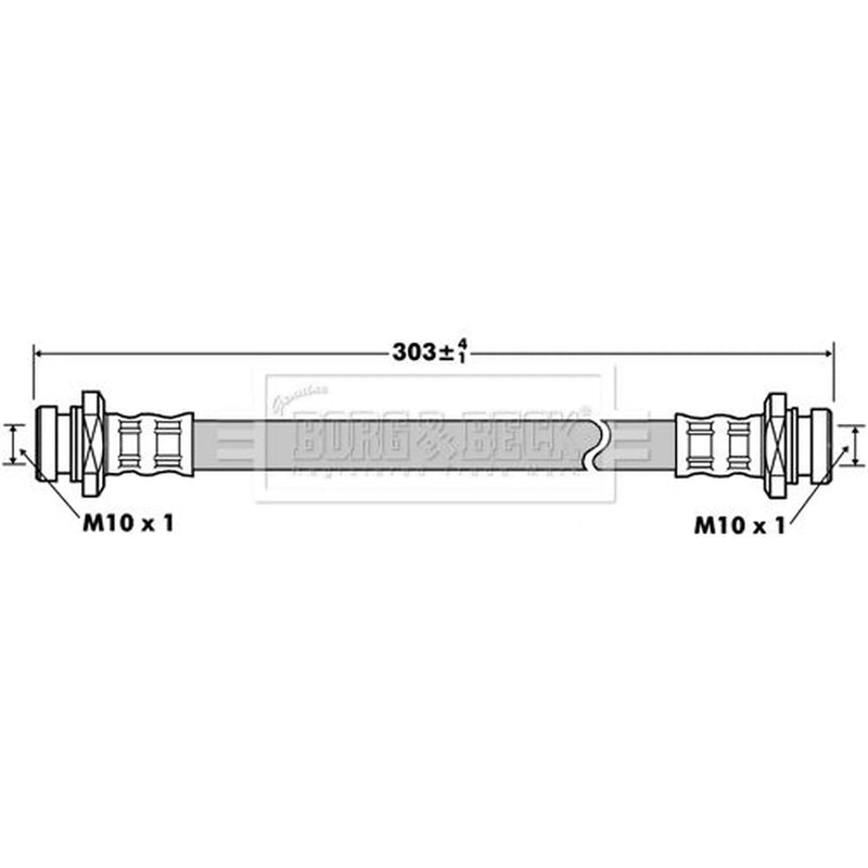 Borg & Beck Brake Hydraulic Hose Line Rear Right BBH7524