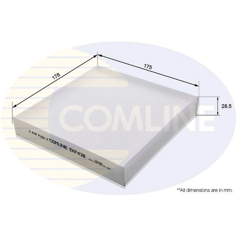 Comline Cabin Air Filter (Pollen Filter) fits Kia Picanto III 2017-2018 1.0 1.2