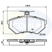 Comline Front & Rear Brake Discs & Pads fits Seat Ibiza 1996-1999 2.0