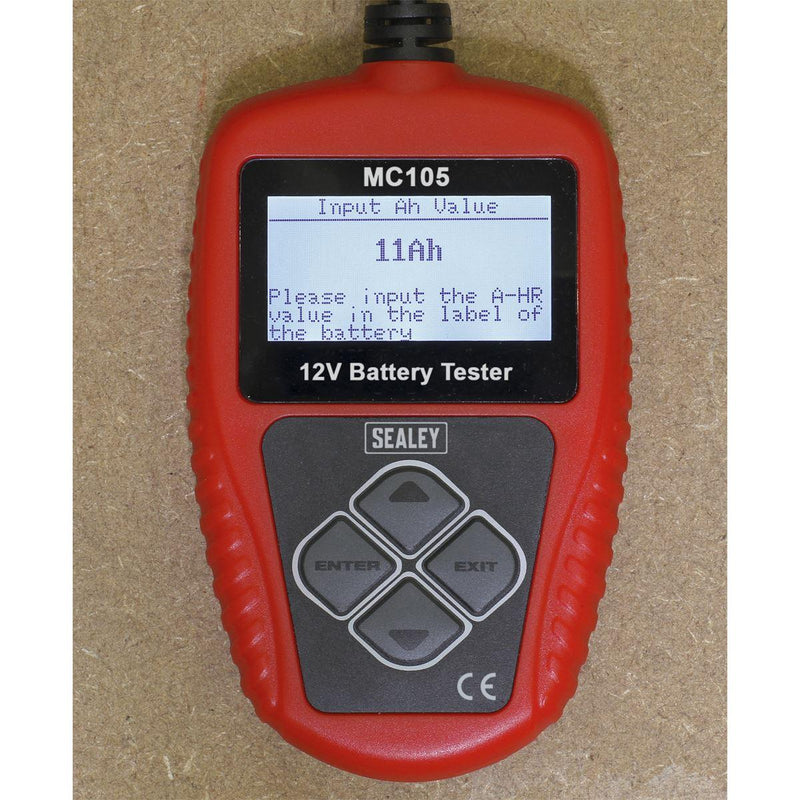 Sealey Motorcycle Digital Battery Tester 12V MC105 Sealey - Dynamic Drive