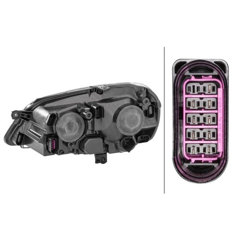 Hella Headlight Headlamp H7/H1 Right fits VW Polo IV 2001-2012 1.2 1.4 1.6 1.9