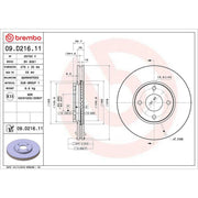 Brembo 2 x Internally Vented Brake Discs fits Ford Ecosport 2013-2022 1.0 1.5