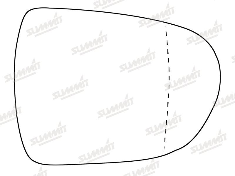 Summit Stick-On Aspheric Mirror Glass fits Hyundai i40 12 on RHS Summit - Bars 4 Cars