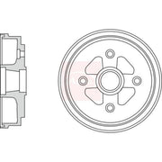 Apec Brake Drum Assembly Rear fits Suzuki Alto IV 1994-2002 1.0