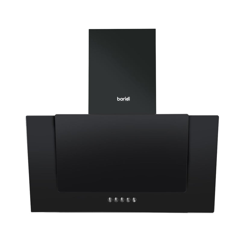 Baridi Angled Chimney Cooker Hood with Carbon Filters & LED Lamp - Black Glass Baridi - Dynamic Drive