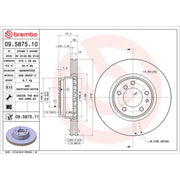 Brembo 2 x Internally Vented Brake Discs fits BMW 7 1994-2001