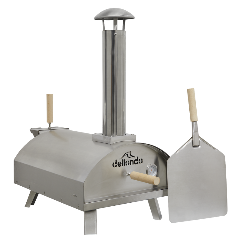 Dellonda Portable Wood-Fired Pizza Oven and Smoking Oven Stainless Steel Dellonda  - Dynamic Drive