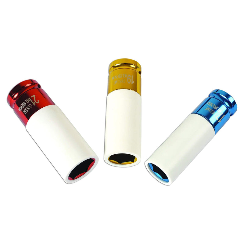 Laser Alloy Wheel Nut Sockets 1/2"D 3pc 6294 Laser - Dynamic Drive