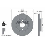 Textar 2 x Vented Front Brake Discs 92303703-x2
