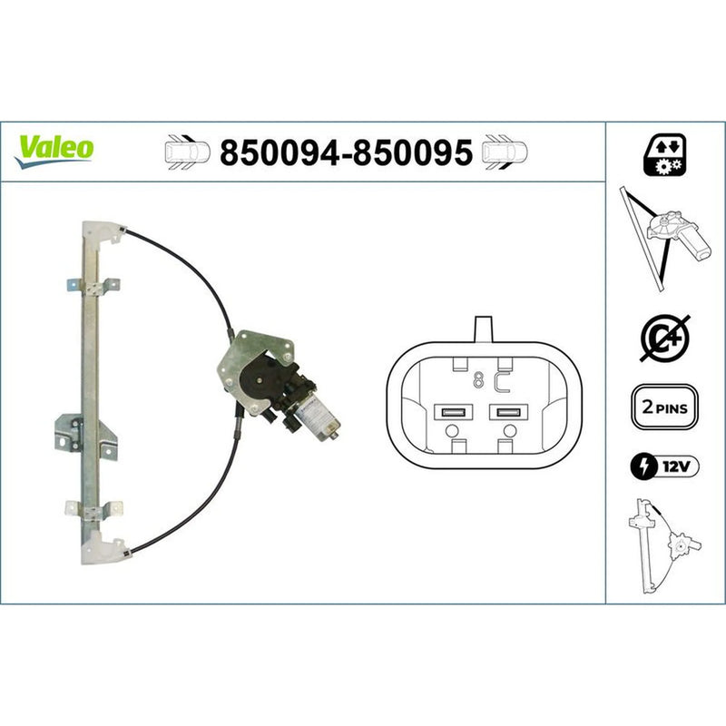 Valeo Electric Window Regulator Lifter Right Front 850095