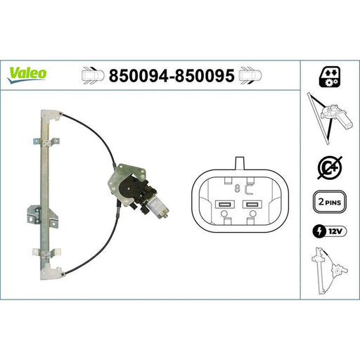 Valeo Electric Window Regulator Lifter Right Front 850095