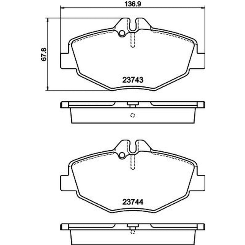 DON Front Brake Pad Set fits Mercedes-Benz E-Class 2002-2008