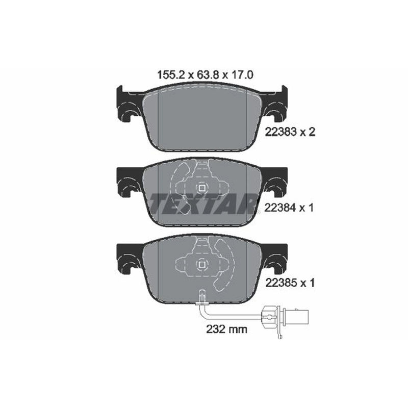 Textar Front Brake Pad Set 2238301
