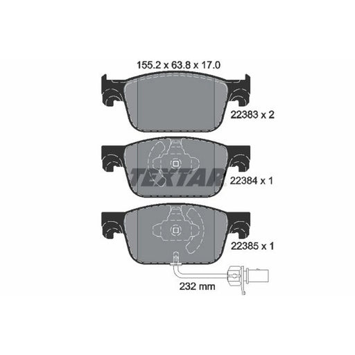 Textar Front Brake Pad Set 2238301