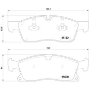 Brembo 4 x Front Brake Pad Set fits Mercedes-Benz Gl-Class 2012-2015
