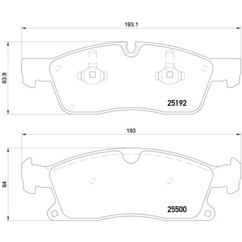Brembo 4 x Front Brake Pad Set fits Mercedes-Benz Gl-Class 2012-2015