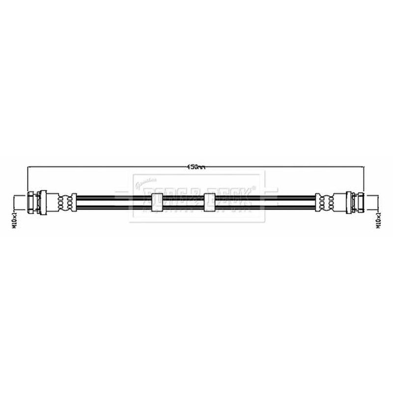 Borg & Beck Brake Hydraulic Hose Line Rear Right BBH8819