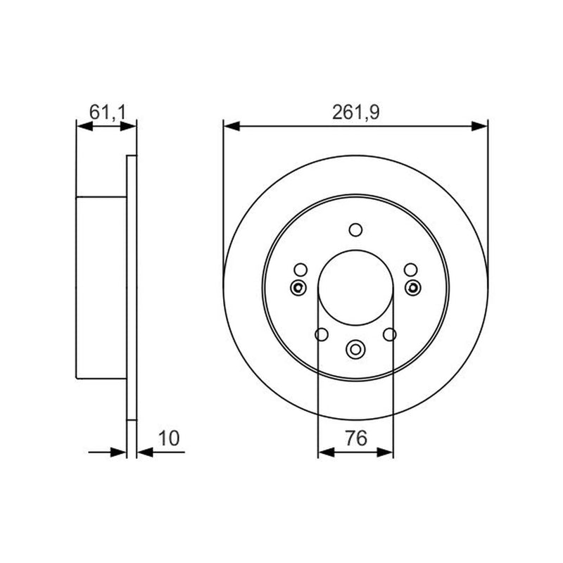 Bosch Rear Brake Solid Discs & Pads fits Hyundai Elantra IV 2005-2011 1.6