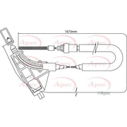 Apec Handbrake Cable Front fits Peugeot 406 1995-2004 1.8 2.0 2.2 3.0