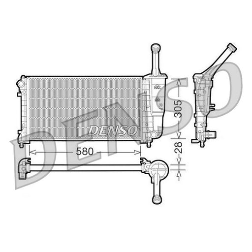 Denso Engine Radiator fits Fiat Idea 2003-2005 1.4
