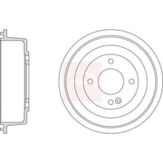 Apec Brake Drum Assembly Rear fits Hyundai Accent IV 2010-2018 1.4 1.6