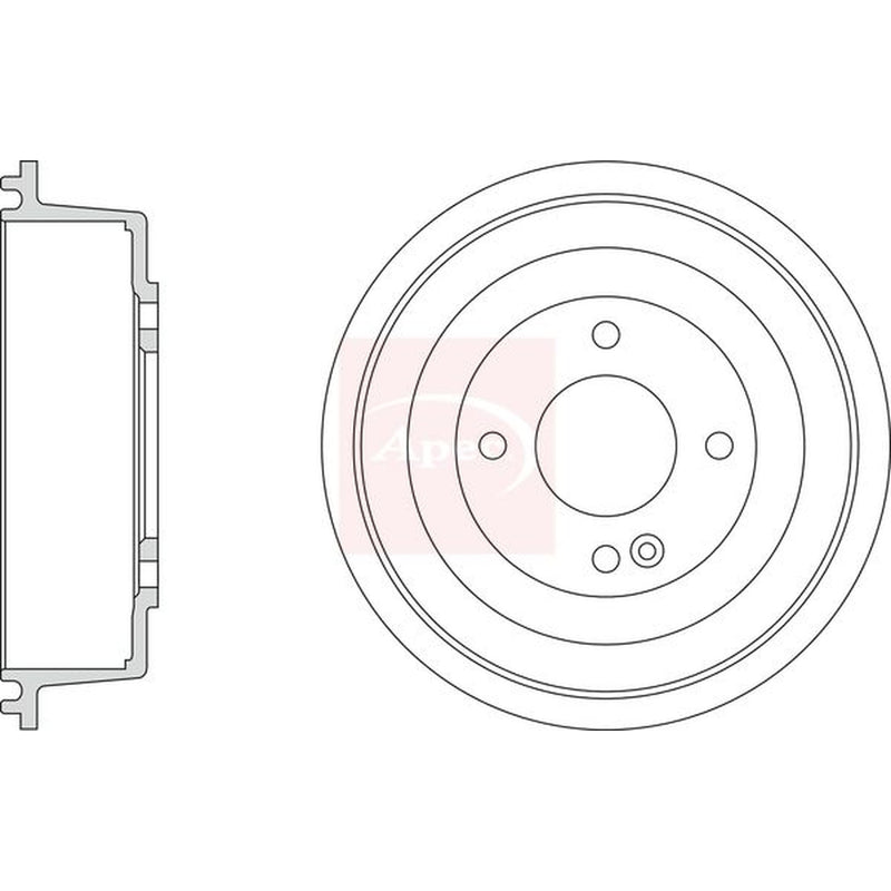 Apec Brake Drum Assembly Rear fits Hyundai Accent IV 2010-2018 1.4 1.6