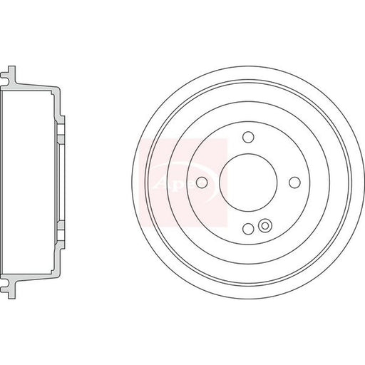 Apec Brake Drum Assembly Rear fits Hyundai Accent IV 2010-2018 1.4 1.6
