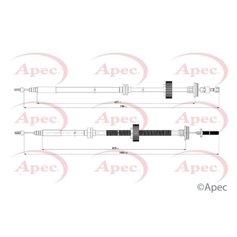 Apec Handbrake Cable Left Rear fits Renault Grand Scénic II 2004-2009