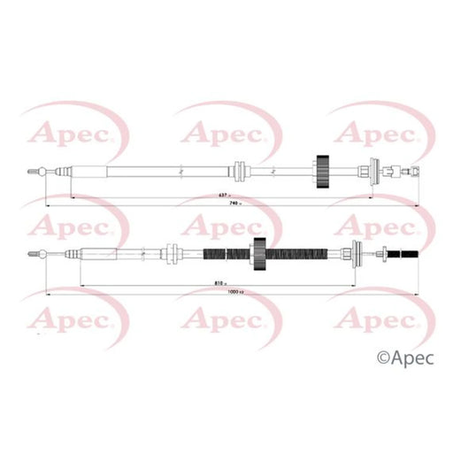 Apec Handbrake Cable Right Rear CAB1693