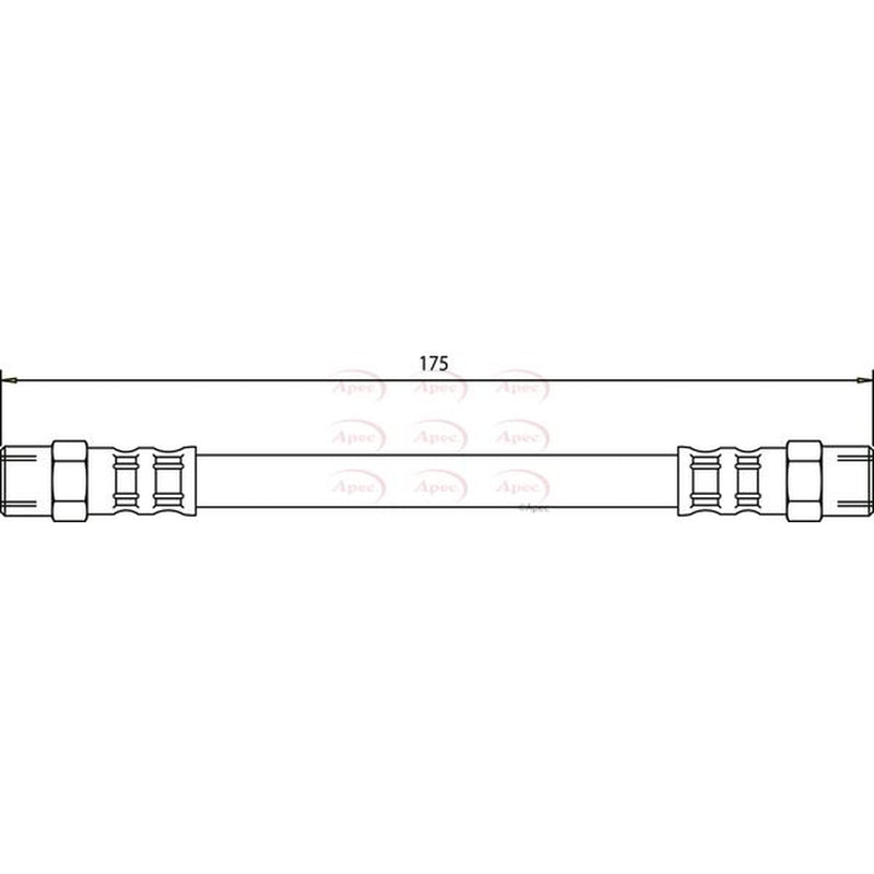 Apec Brake Hydraulic Hose Line Rear Right fits Audi 80 B2 1978-1987 1.6 1.8 2.0