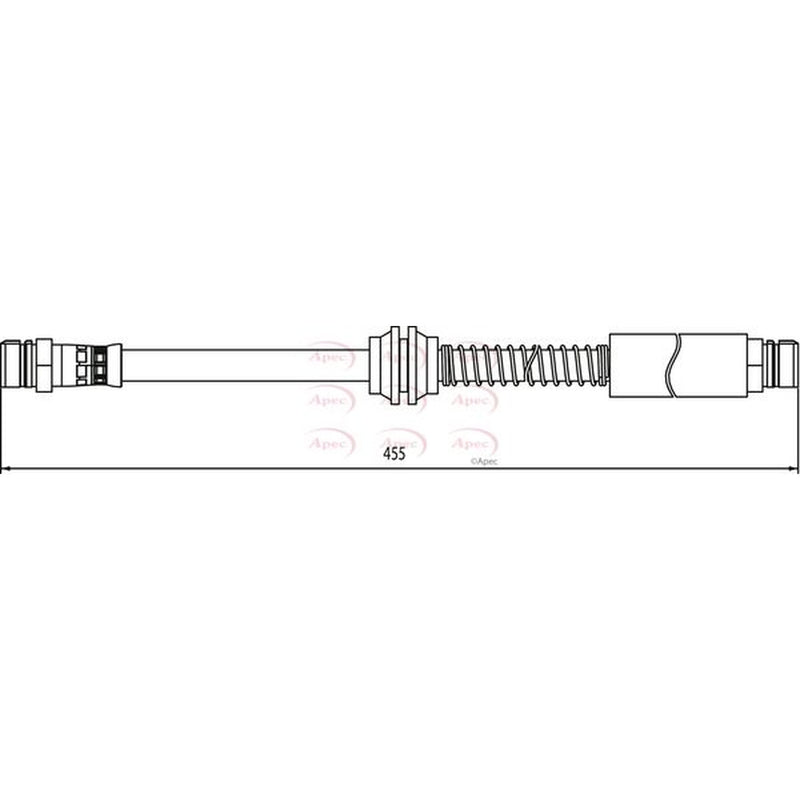 Apec Brake Hydraulic Hose Line Rear fits VW Caddy III 2004-2015 1.6 1.9 2.0
