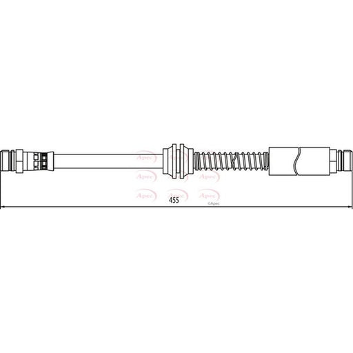 Apec Brake Hydraulic Hose Line Rear fits VW Caddy III 2004-2015 1.6 1.9 2.0