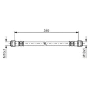 Bosch Brake Hydraulic Hose Line Rear fits Mercedes-Benz A-Class 1997-2004