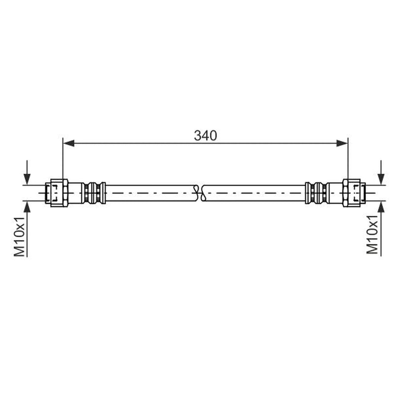 Bosch Brake Hydraulic Hose Line Rear fits Mercedes-Benz A-Class 1997-2004