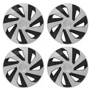Set of 4 Vector Silver & Black Alloy Look Wheel Trims Hub Caps 16" Protection Versaco  - Dynamic Drive