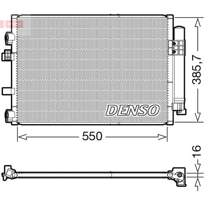 Denso Air Conditioning Condenser fits Ford C-Max II 2010-2019 1.6
