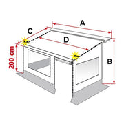 Fiamma Caravanstore Zip Top XL 550 Canopy Royal Grey Fabric Caravan 06771L02R Fiamma  - Dynamic Drive
