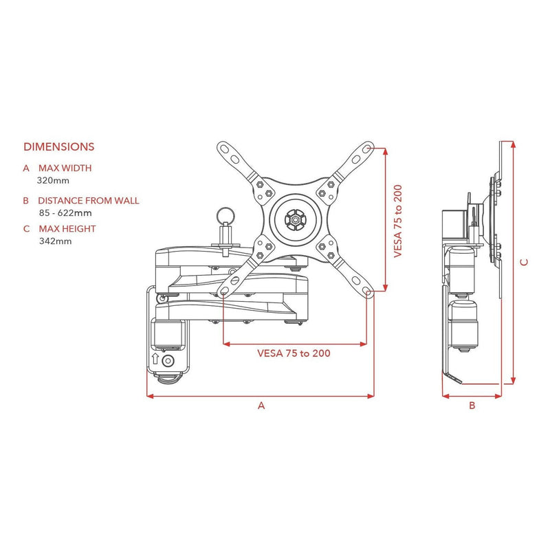 Maxview Cantilever 3 Arm Wallmount Dual Lock 13" - 40" M7441 Maxview - Dynamic Drive