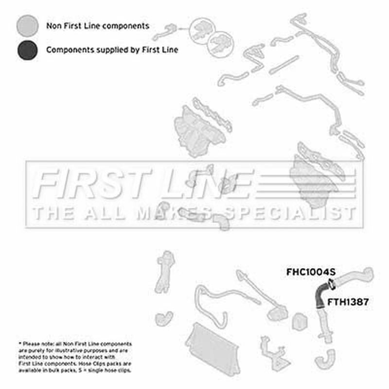 First Line Intercooler Turbo Charge Air Hose fits Mercedes-Benz Viano 2010 on