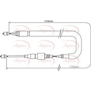 Apec Handbrake Cable Left Rear fits Renault Clio 1998-2016 1.2 1.4 1.5 1.6 2.0