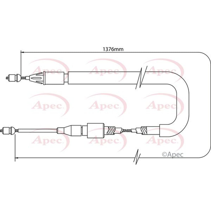 Apec Handbrake Cable Left Rear fits Renault Clio 1998-2016 1.2 1.4 1.5 1.6 2.0