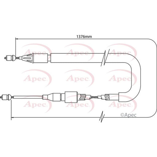 Apec Handbrake Cable Left Rear CAB1355