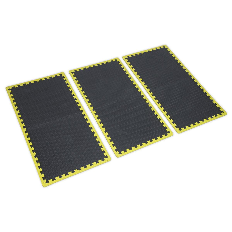 Sealey Interlocking EVA Foam Workshop Mat Set 1240 x 1825mm with Hi-Vis Edges Sealey - Dynamic Drive