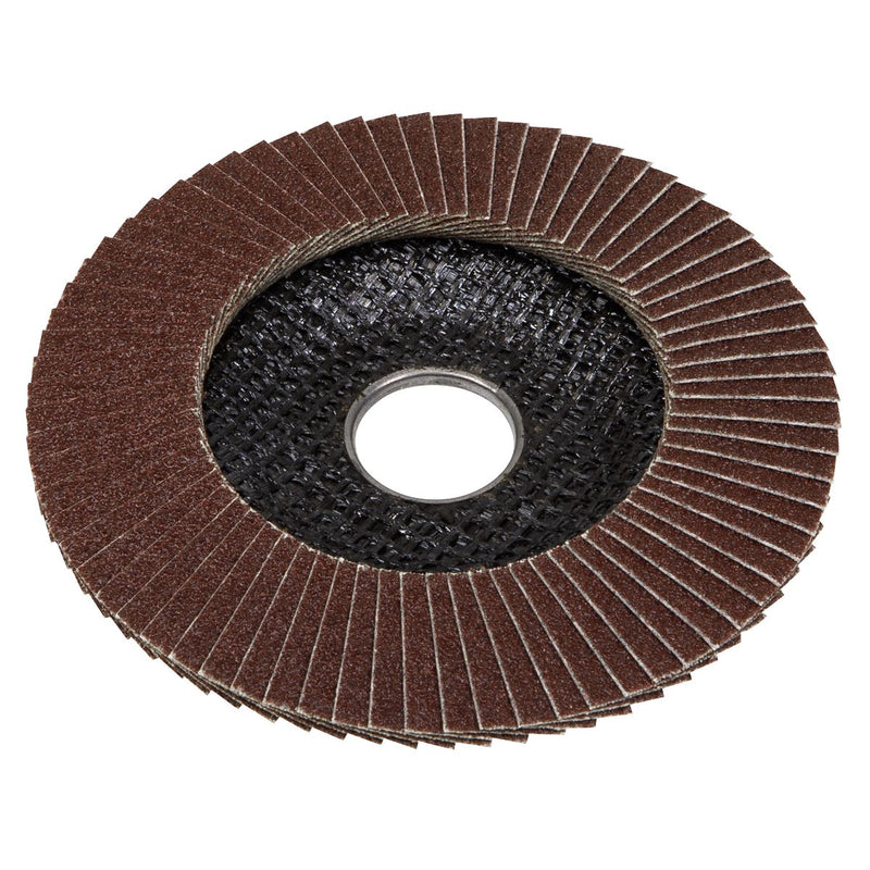 Sealey 115mm Aluminium Oxide Flap Discs 80Grit 22mm Bore - Pack of 10 FD11580E10 Sealey - Dynamic Drive