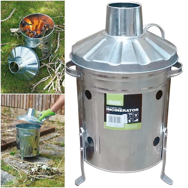 Draper Galvanised Mini Incinerator, 15L 53250 Draper - Dynamic Drive